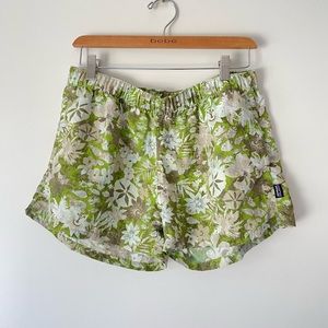 Patagonia Green Floral Athletic Shorts